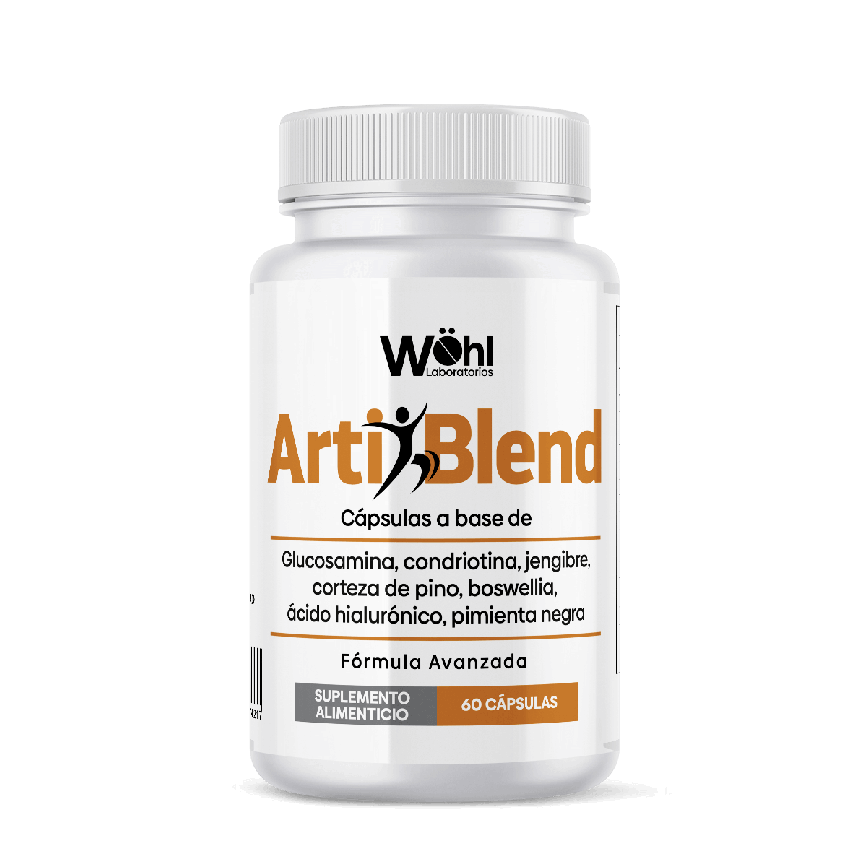 ArtiBlend - Mezcla antiinflamatoria con Glucosamina, Boswellia, Condroitina, Extracto de Jengibre, Ácido Hialuronico y Pímienta Negra. - 1 frasco