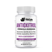 Antioxitrol (Resvitrol) - Mezcla Antioxidante con Exctractos Estandarizados; Trans-Resveratrol al 98%, Semilla de Uva al 95%, Polifenoles al 50% - 1 Frasco