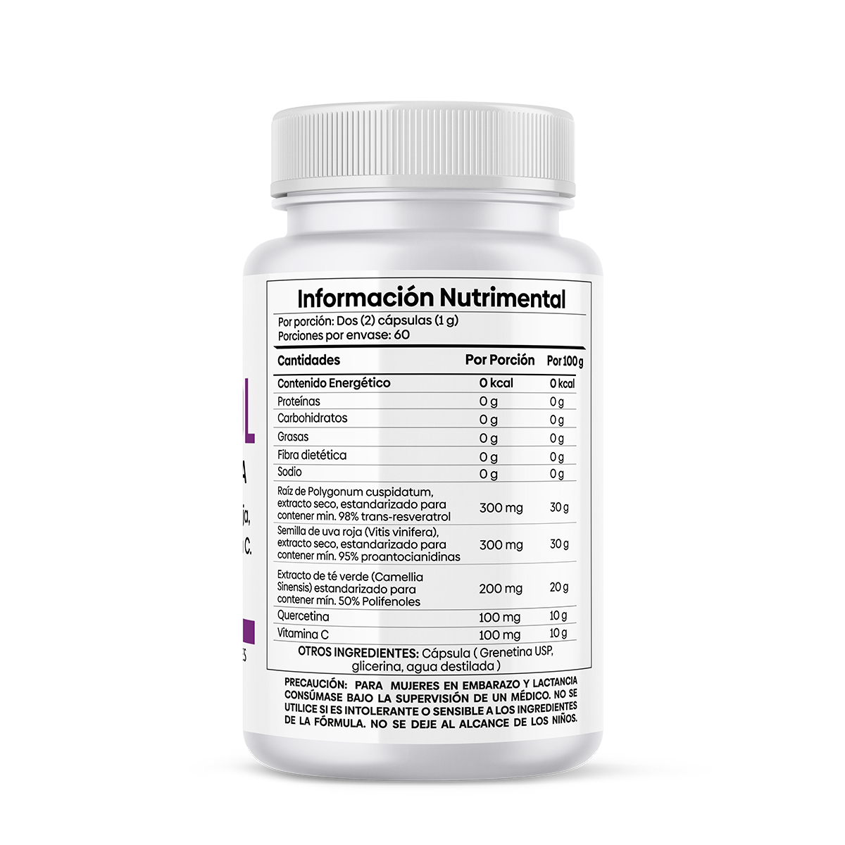 Antioxitrol (Resvitrol) - Mezcla Antioxidante con Exctractos Estandarizados; Trans-Resveratrol al 98%, Semilla de Uva al 95%, Polifenoles al 50% - 1 Frasco