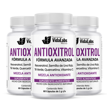 Antioxitrol (Resvitrol) - Mezcla Antioxidante con Extractos Estandarizados; Trans-Resveratrol al 98%, Semilla de Uva al 95%, Polifenoles al 50%
