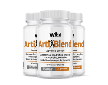 ArtiBlend - Mezcla antiinflamatoria con Glucosamina, Boswellia, Condroitina, Extracto de Jengibre, Ácido Hialuronico y Pímienta Negra. - 1 frasco