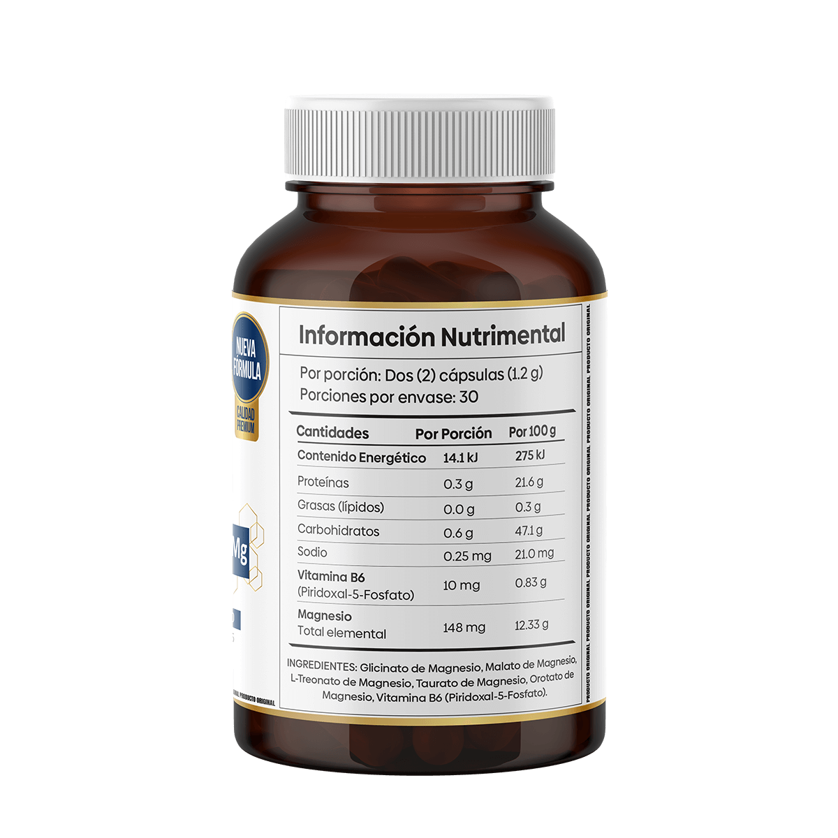 Magnesio Ultra - Magnesio de Amplio Espectro Calidad Premium. 5 formas de magnesio + Vitamina B6 para Optimizar Tu Sueño y Energía Diaria