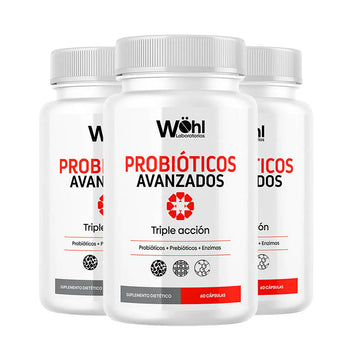 Probióticos Avanzados de Triple Acción (Probióticos + Prebióticos + Enzimas Digestivas)